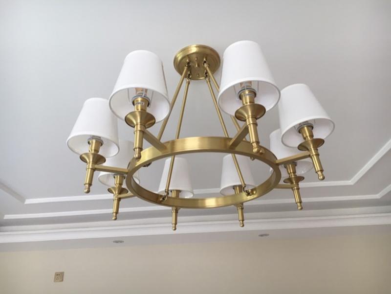 GOWE 8 Arms antique brass chandeliers classic Brass Chandelier modern  decoration study light pendant lamp : : Tools & Home Improvement