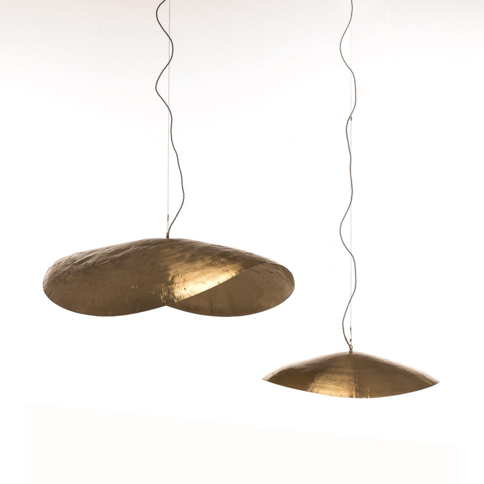 Hammered brass suspension light - Beat brass Pendant Lamp - mooielight