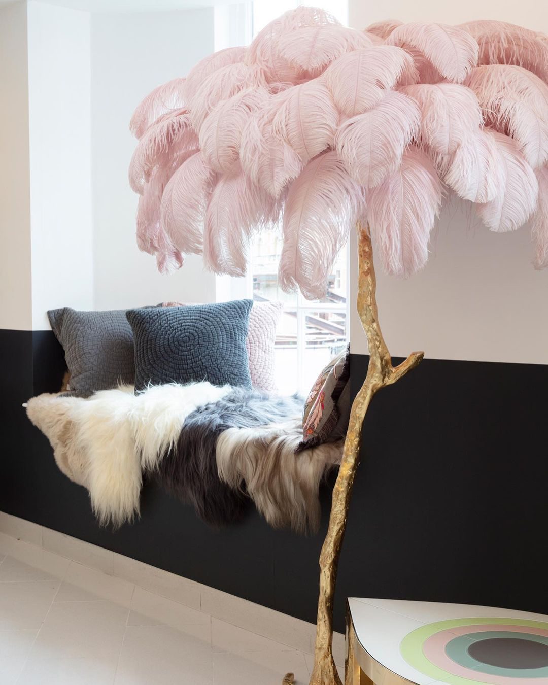 Ostrich Feather Brass Floor Lamp  Feather lamp, Lamps living room,  Standing lamp bedroom