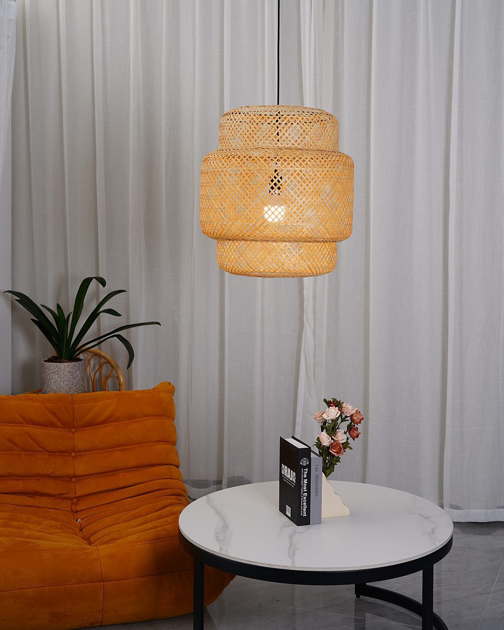 Bamboo pendant on sale light ikea